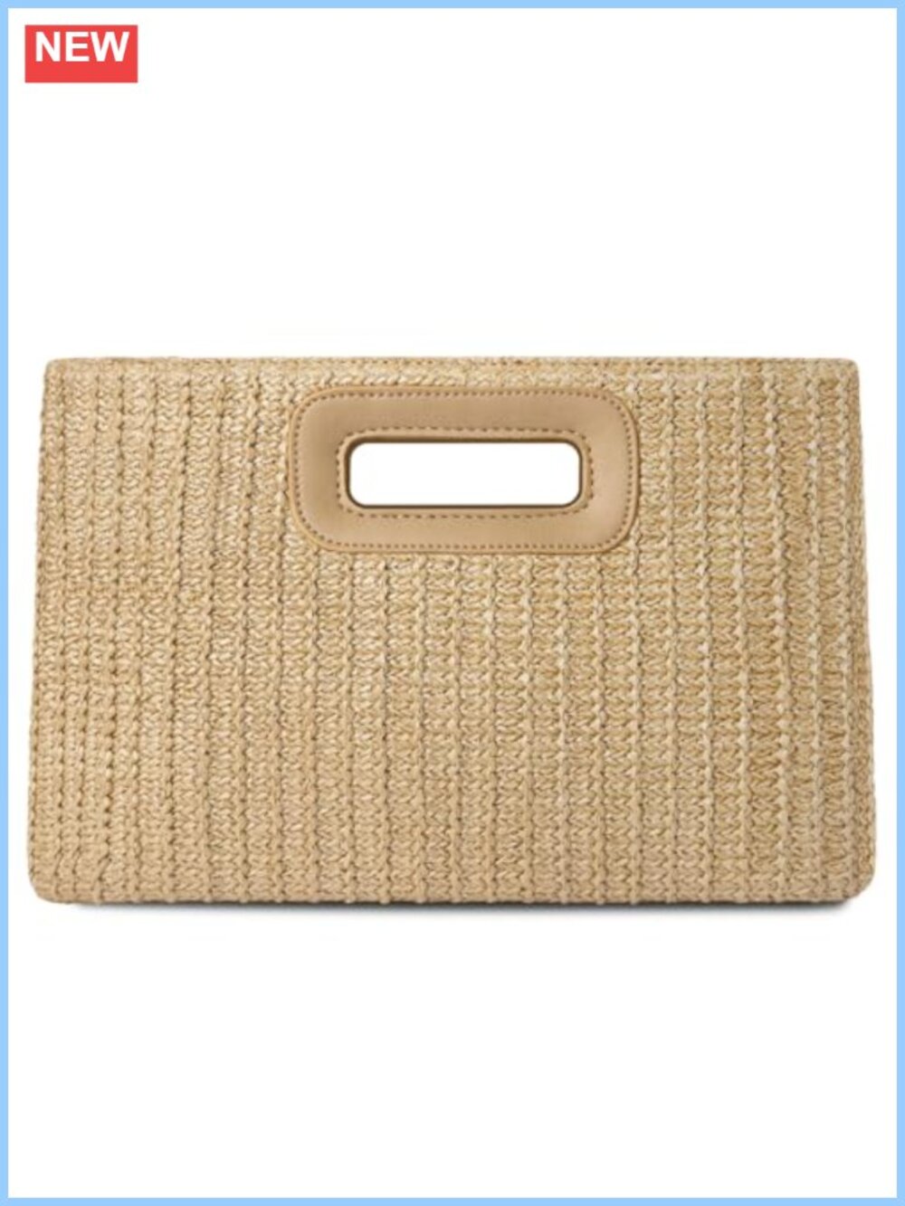 Handmade Woven Straw Clutch Bag Detachable Gold Chain Crossbody Summer Purse